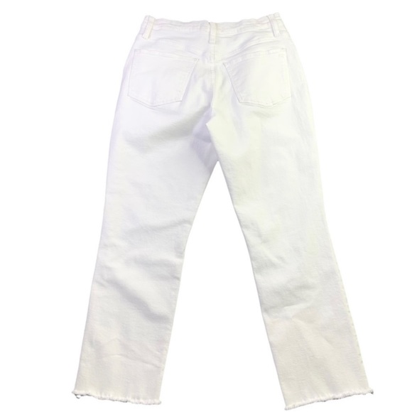 Madewell The High Rise Crop Boyjean Size 26 Tile White Raw Hem Straight Leg - Picture 3 of 7